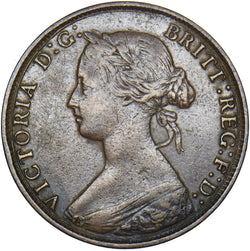 1870 Halfpenny - Victoria British Bronze Coin - Nice