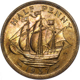 1937 Proof Halfpenny - George VI British Bronze Coin - Very Nice