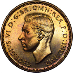 1937 Proof Halfpenny - George VI British Bronze Coin - Superb