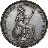 1837 Farthing - William IV British Copper Coin - Nice