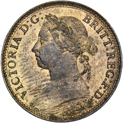 1886 Farthing - Victoria British Bronze Coin - Superb