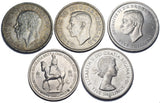 1935 - 1960 Crowns Lot (5 Coins) - High Grade British Coins - All Different