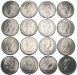 1953 - 1970 Elizabeth II British Halfcrowns Lot (16 Coins) - High Grade Date Run
