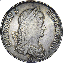 1662 Crown (No Die Rotation) - Charles II British Silver Coin - Nice