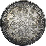1662 Crown (No Die Rotation) - Charles II British Silver Coin - Nice