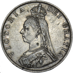 1887 Double Florin (Arabic 1) - Victoria British Silver Coin - Nice