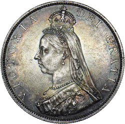 1887 Double Florin (Roman 1) - Victoria British Silver Coin - Very Nice