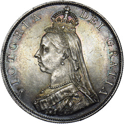 1887 Double Florin (Arabic 1) - Victoria British Silver Coin - Superb