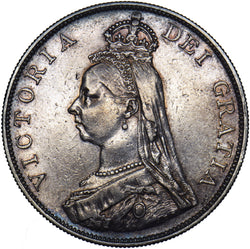 1887 Double Florin (Arabic 1) - Victoria British Silver Coin - Nice