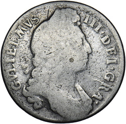 1696 Shilling - William III British Silver Coin