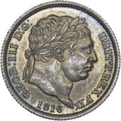 1816 Shilling - George III British Silver Coin - Superb