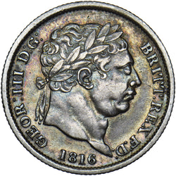 1816 Shilling - George III British Silver Coin - Nice