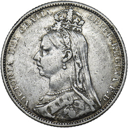 1889 Shilling (Rare Dies 2C) - Victoria British Silver Coin - Nice