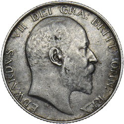 1902 Shilling - Edward VII British Silver Coin - Nice