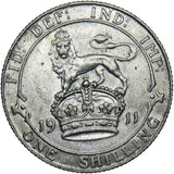 1911 Shilling - George V British Silver Coin - Nice