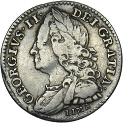 1746 Sixpence - George II British Silver Coin - Nice