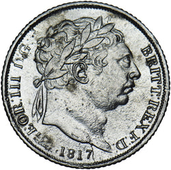 1817 Sixpence - George III British Silver Coin