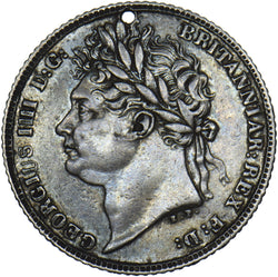 1821 Sixpence (Holed) - George IV British Silver Coin