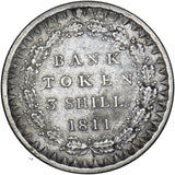 1811 3 Shillings Bank Token - George III British Silver Coin - Nice