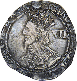 1645-6 Shilling - Charles I British Silver Hammered Coin - Nice