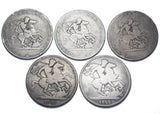1818 - 1822 Crowns Lot (5 Coins) - British Silver Coins - Date Run