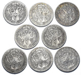 1893 - 1901 Florins Lot (8 Coins) - Victoria British Silver Coins -All Different