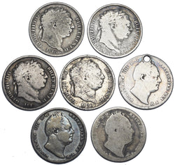 1816 - 1837 Sixpences Lot (7 Coins) - British Silver Coins - All Different