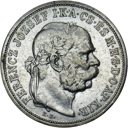 1908 Hungary 5 Korona - Franz Joseph I Silver Coin - Nice
