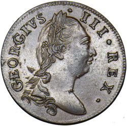 1782 Ireland Halfpenny - George III Copper Coin - Very Nice