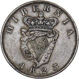 1823 Ireland Penny - George IV Copper Coin - Nice