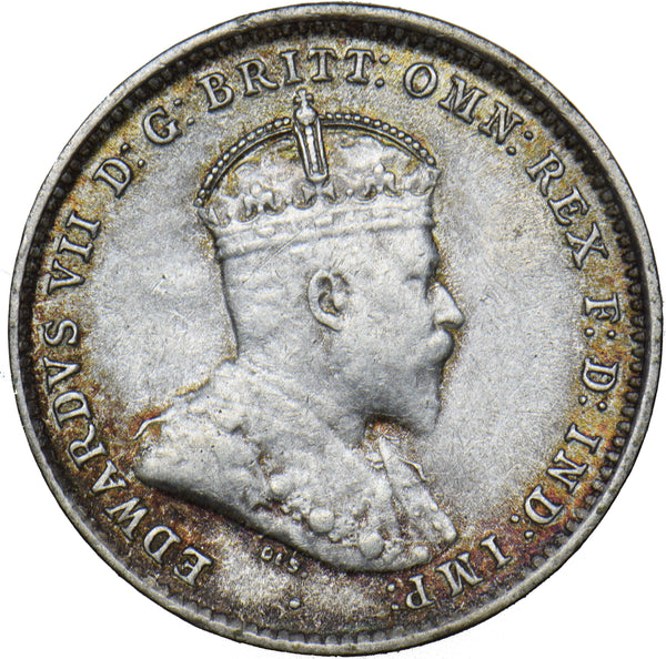 1910 Australia Threepence 3d - Edward VII Silver Coin - Very Nice