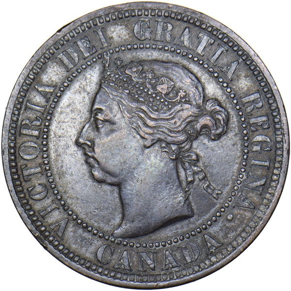 1890 H Canada 1 Cent - Victoria Bronze Coin - Nice