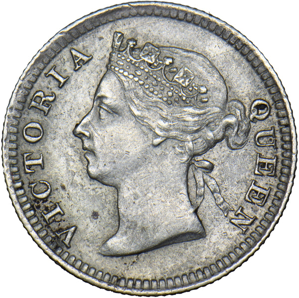 1897 Hong Kong 5 Cents - Silver Coin - Very Nice