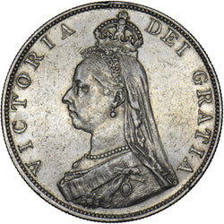 1887 Double Florin (Roman 1) - Victoria British Silver Coin - Nice