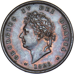 1826 Penny - George IV British Copper Coin - Very Nice