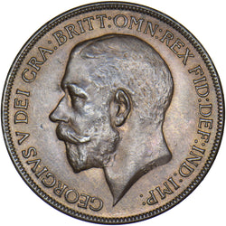 1921 Penny - George V British Bronze Coin - Very Nice