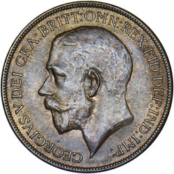 1922 Penny - George V British Bronze Coin - Very Nice