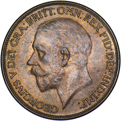 1927 Penny - George V British Bronze Coin - Very Nice