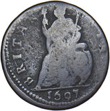 1697 Farthing - William III British Copper Coin