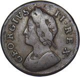 1739 Farthing - George II British Copper Coin - Nice