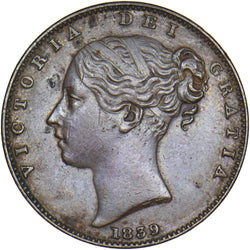 1839 Farthing - Victoria British Copper Coin - Nice