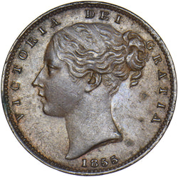 1855 Farthing - Victoria British Copper Coin - Nice