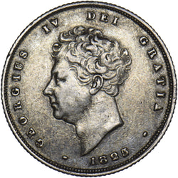 1825 Shilling - George IV British Silver Coin - Nice