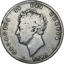 1829 Shilling - George IV British Silver Coin