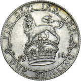 1914 Shilling - George V British Silver Coin - Very Nice