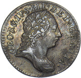 1763 Threepence - George III British Silver Coin - Very Nice