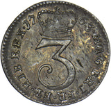 1763 Threepence - George III British Silver Coin - Very Nice