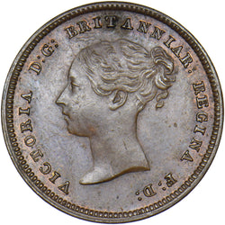 1843 Half Farthing - Victoria British Copper Coin - Very Nice