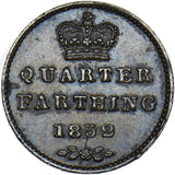 1852 Quarter Farthing - Victoria British Copper Coin