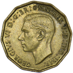 1946 Brass Threepence - George VI British Coin - Nice